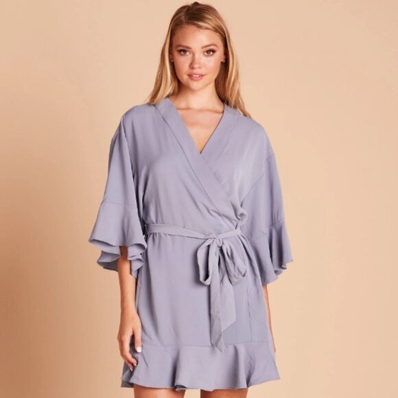 Birdy Grey Women's Kenny Ruffle Robe Dusty Blue - Picture 1 of 8